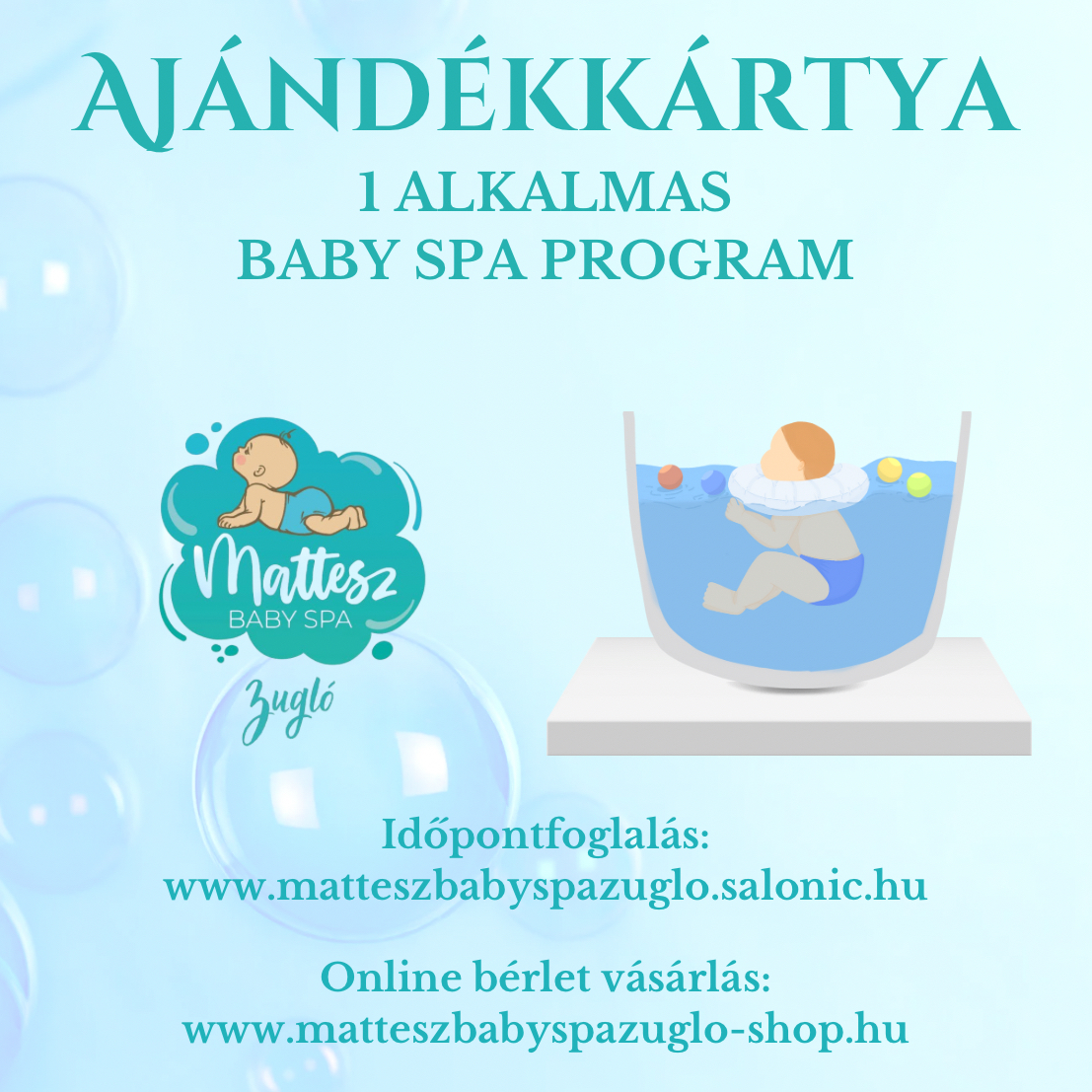 1 alkalmas Baby Spa Program (Csoportos óra)